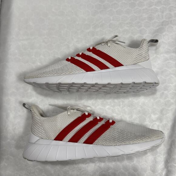 Adidas Questar Shoes Mens 10.5 Cloudfoam White/Red Mesh Sneakers Running FV9067 - Picture 5 of 16